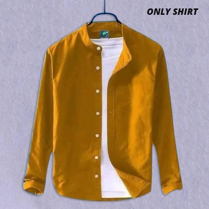 Solid Color Oxford Cotton Shirt for Men - Image 4