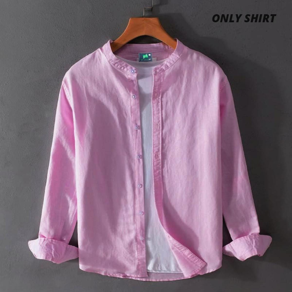 Solid Color Oxford Cotton Shirt for Men - Image 9