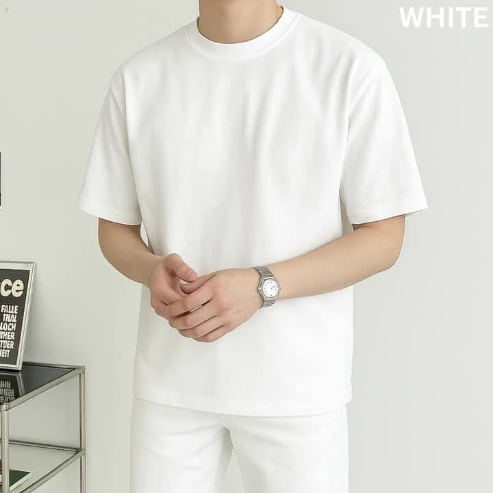 Men's Solid Drop Shoulder Oversized T-Shirt - Image 5