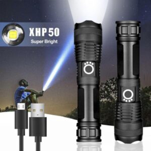 Rechargeable Waterproof Zoom LED Torch Light