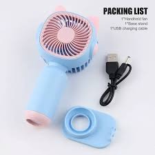MHR Rechargeable Portable Handheld Mini Fan (Sky blue)