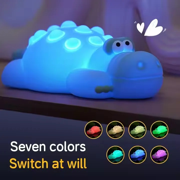 🐊 7 Color Crocodile Silicone Night Light Toy
