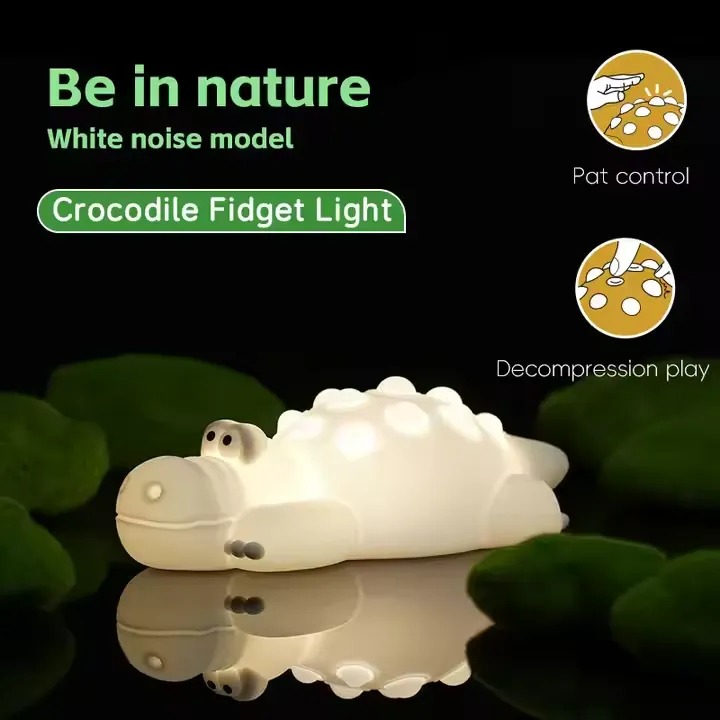 🐊 7 Color Crocodile Silicone Night Light Toy - Image 2
