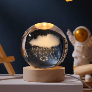🌌 3D   Rain Cloud Ball with 1-Color LED Base