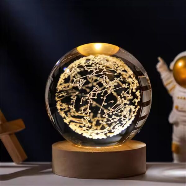 🌌 3D  Constellation Ball with 1-Color LED Base