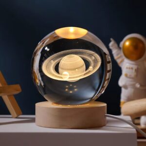 🌌 3D Saturn Ball with 1-Color LED Base
