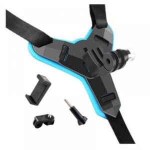 Premium  Helmet Chin Mount With Mobile Holder (Blue)