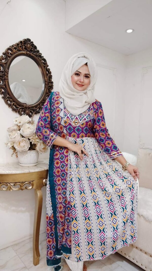 👗 Premium Jamdani Nayra Cut Three Piece - Image 2