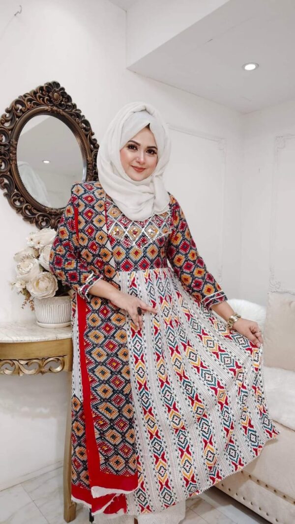 👗 Premium Jamdani Nayra Cut Three Piece - Image 3