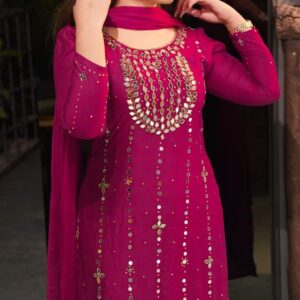 👗 Readymade Three Piece – Hand & Chest Embroidery Work