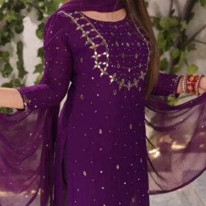 👗 Readymade Three Piece – Hand & Chest Embroidery Work