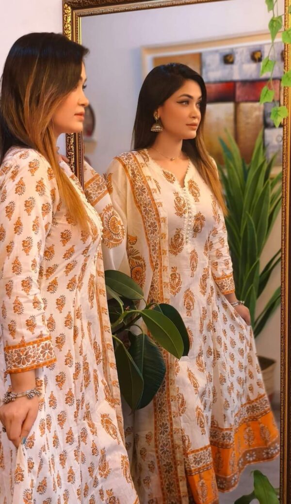 👗 Pure Cotton Flared Three Piece – Readymade - Image 5