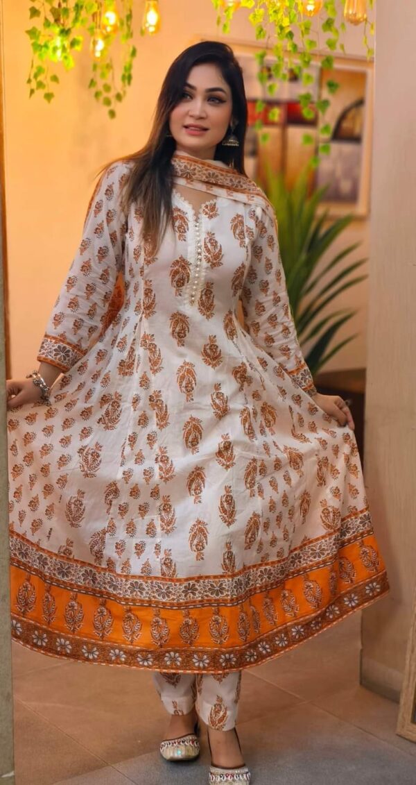 👗 Pure Cotton Flared Three Piece – Readymade - Image 4