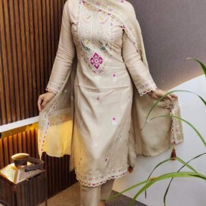 👗 AC Cotton Three Piece – Full Embroidery