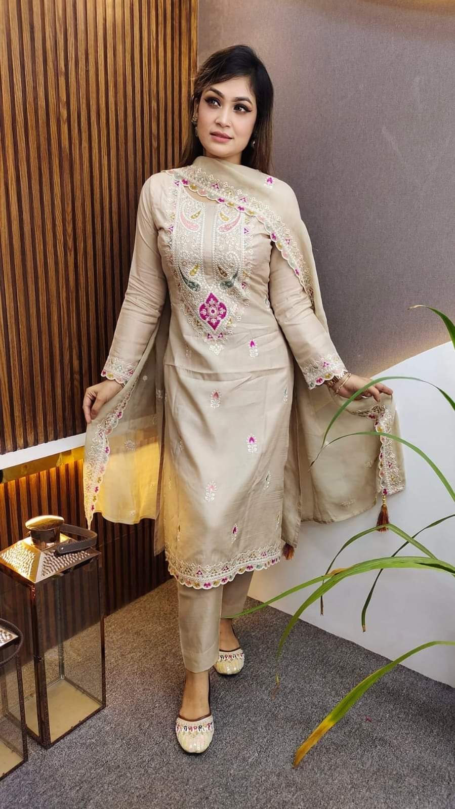 👗 AC Cotton Three Piece – Full Embroidery