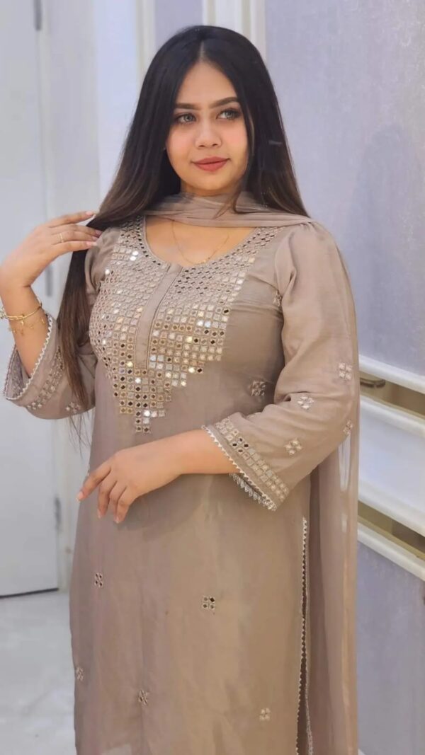 🧵 Premiun Pakistani Crepe Chinnon Three Piece