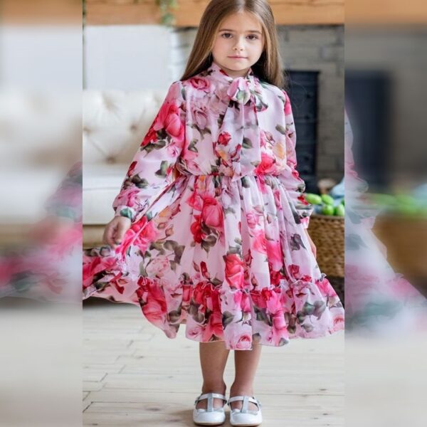 🌸 Flower Gown – Elegant 3D Floral Dress with Belt - Image 5