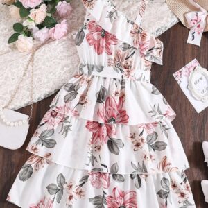 🌸 Flower Gown – Elegant 3D Floral Dress with Belt