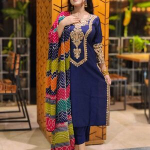 👗 Linen Sequence Three Piece – Embroidered Linen