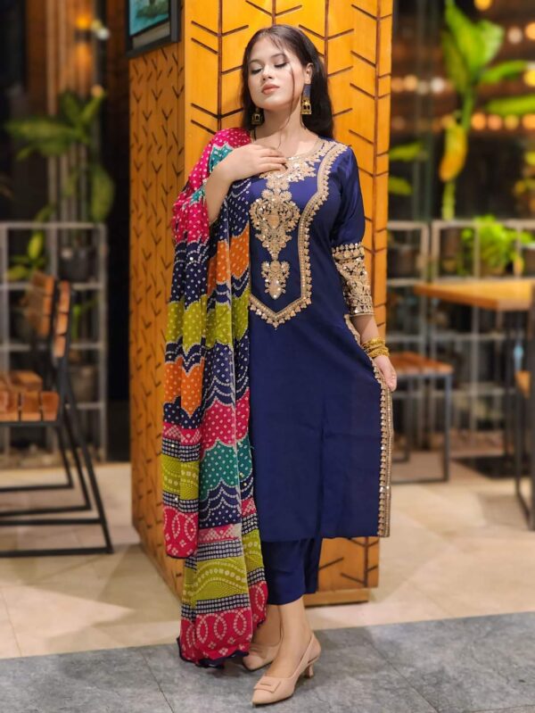 👗 Linen Sequence Three Piece – Embroidered Linen