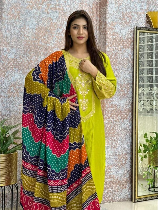 👗 Linen Sequence Three Piece – Embroidered Linen - Image 3