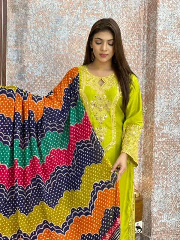 👗 Linen Sequence Three Piece – Embroidered Linen - Image 4