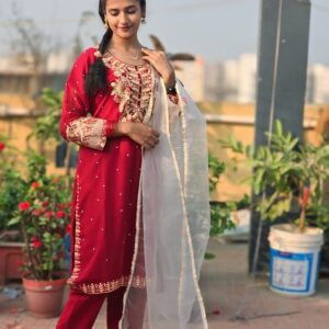 👗 Sequence Embroidered Organza AC Three Piece