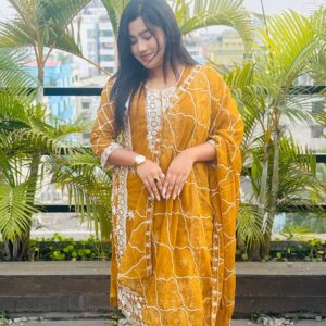 👗 Georgette Embroidery Four Piece – Fully Stitched