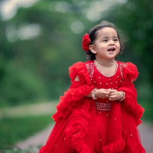 🎀 Baby Party Dress – Elegant Beaded Design