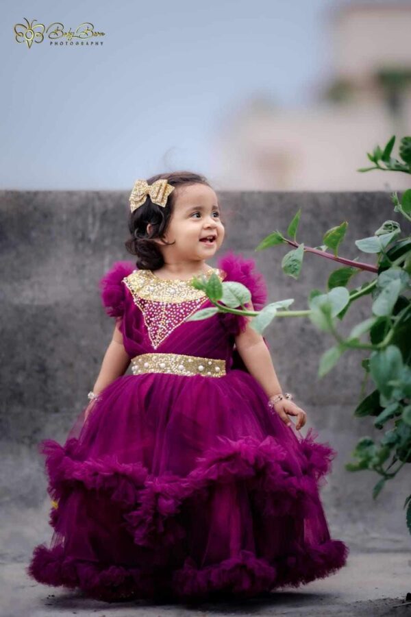 🎀 Baby Party Dress – Elegant Beaded Design