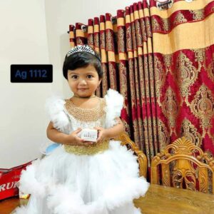 🎀 Baby Party Dress – Elegant Beaded Design