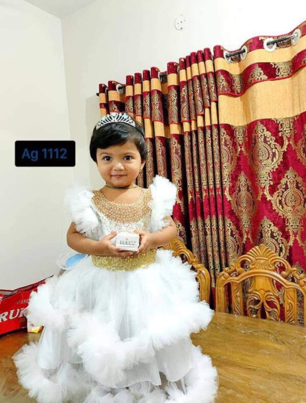 🎀 Baby Party Dress – Elegant Beaded Design