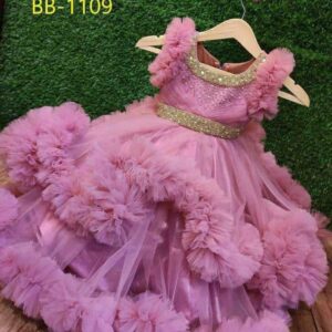 🎀 Baby Party Dress – Elegant Beaded Design