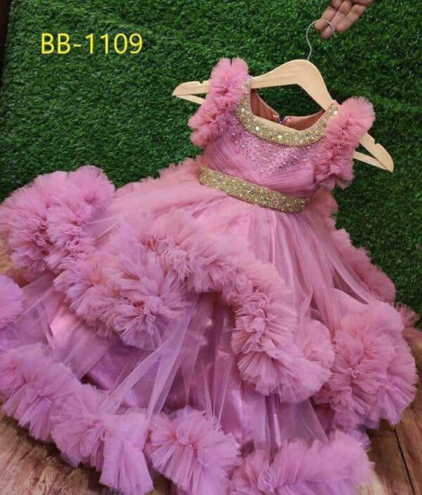 🎀 Baby Party Dress – Elegant Beaded Design