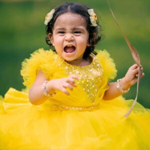 🎀 Baby Party Dress – Elegant Beaded Design