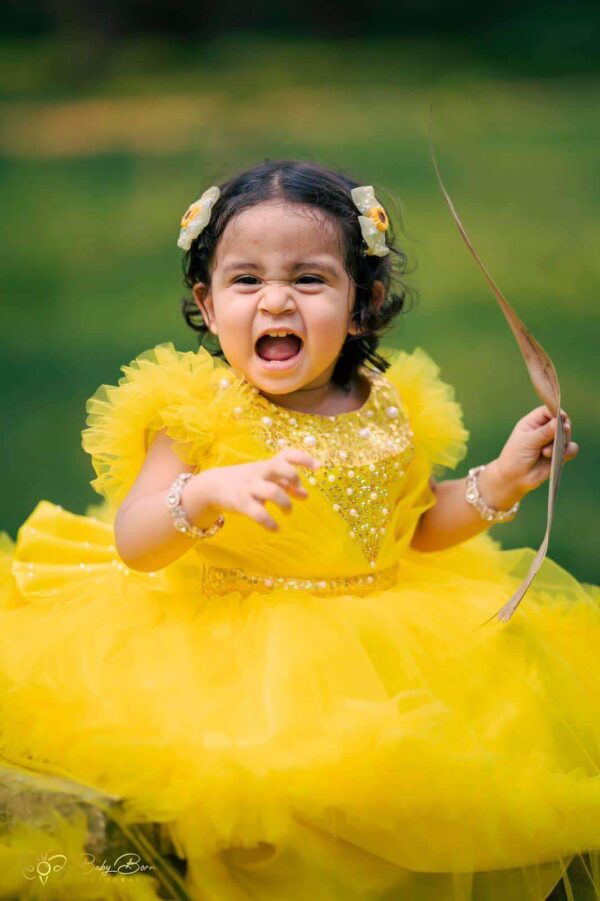 🎀 Baby Party Dress – Elegant Beaded Design