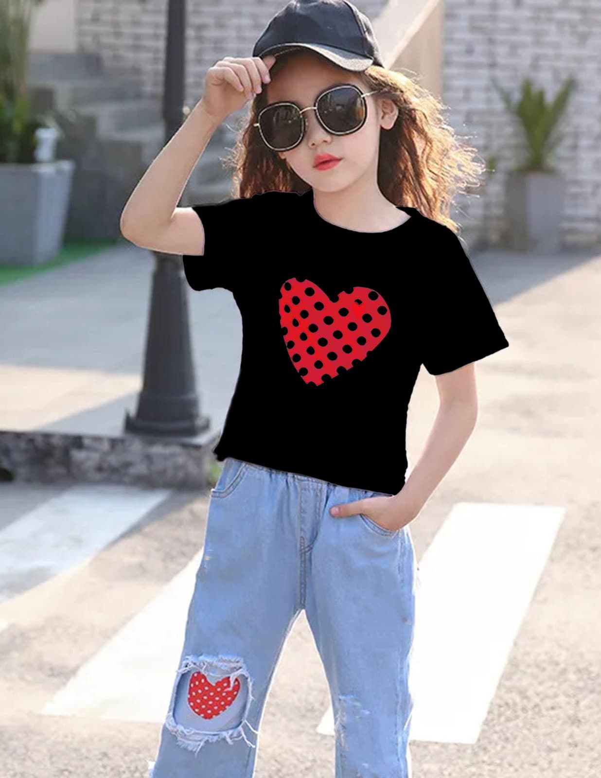 ✨Kids Girls Trendy & Comfy – Denim-Cotton Set - Image 2