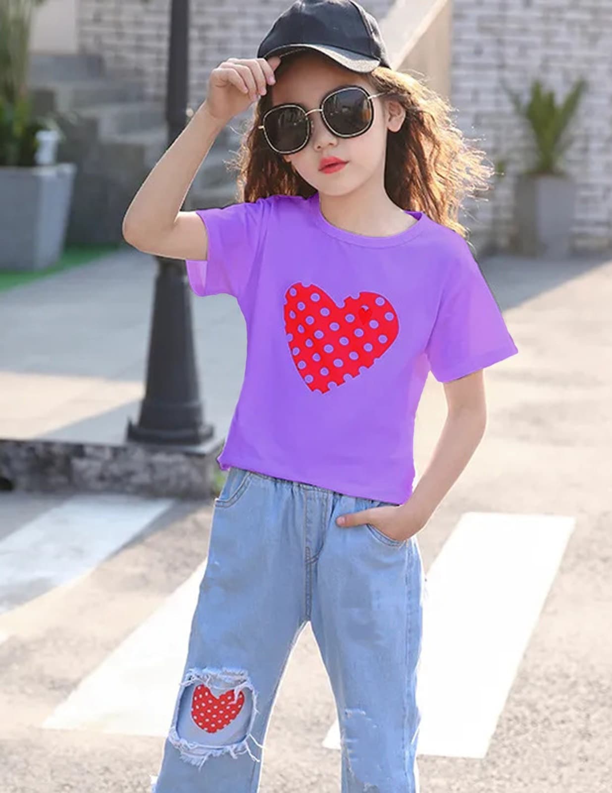 ✨Kids Girls Trendy & Comfy – Denim-Cotton Set - Image 3