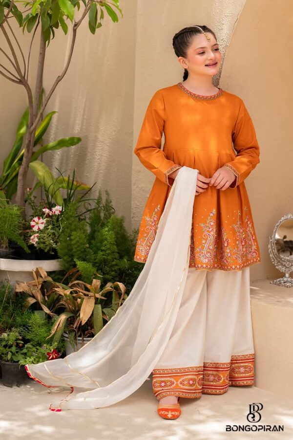 👗 Diamond Georgette Three Piece – Embroidered Kameez - Image 3
