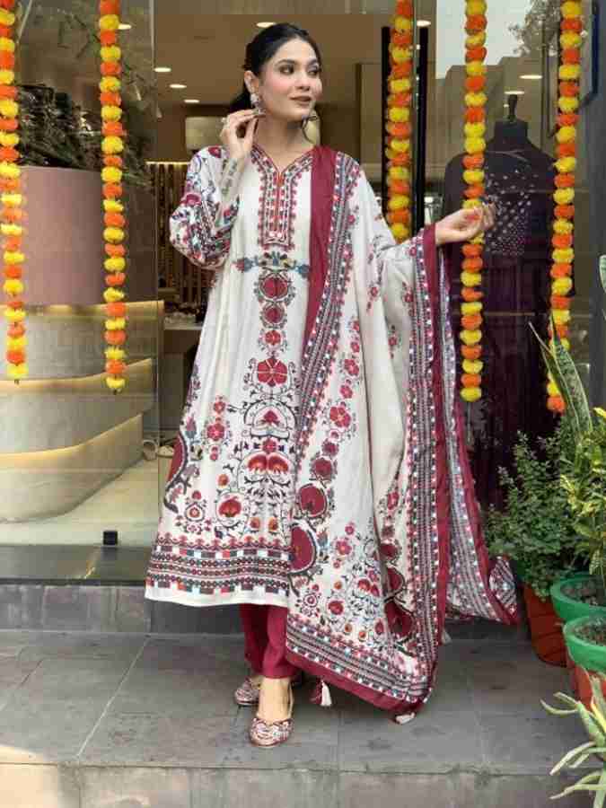 ๐ Premium Digital Print Three Piece โ Soft Cotton-Silk - Image 3