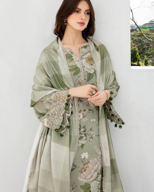 🫒 Premium Digital Print Olive Three Piece