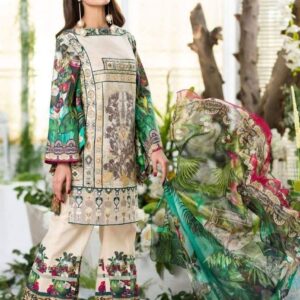 👗 Digital Print Three Piece – Dubai Silk Kameez