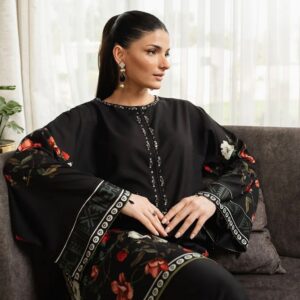 👗 Digital Print Two Piece – Readymade Cherry Silk