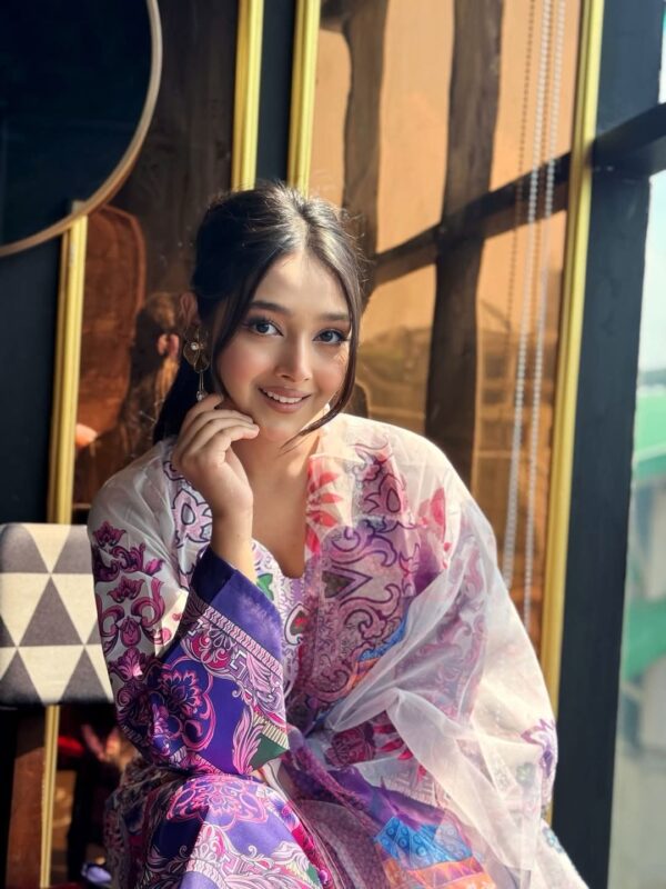 👗 Digital Print Three Piece – Premium Dubai Silk - Image 4