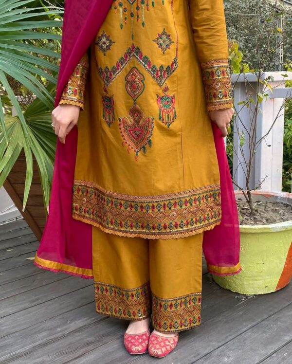 👗 Sequence Embroidery Three Piece – Soft TC Cotton - Image 3