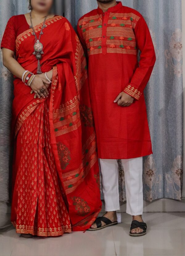 👫 Couple Set – Premium  Sharee & Panjabi