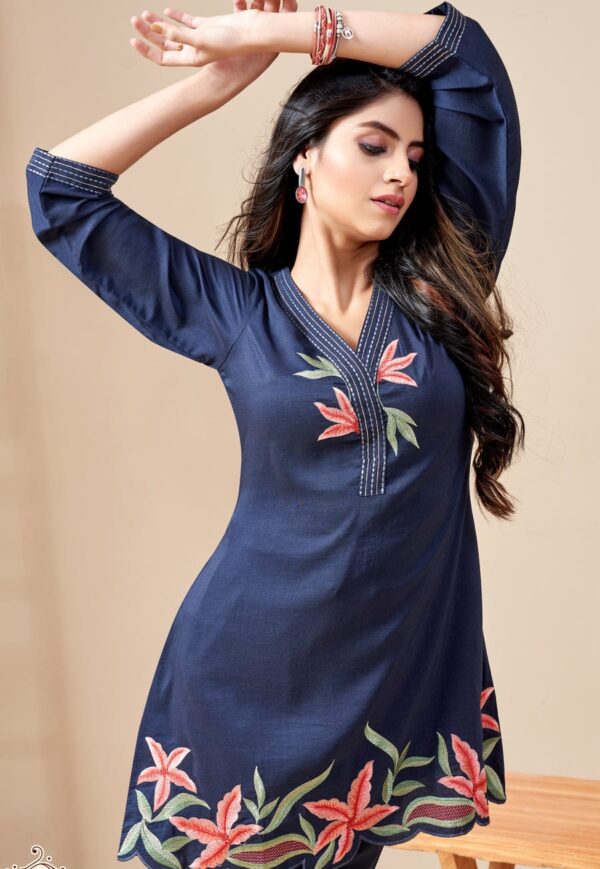 👗 Co-Ords Set Two Piece – Heavy Embroidered VIP Cotton - Image 3