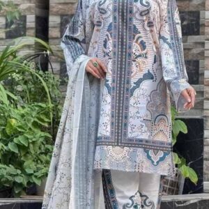 👗 Digital Printed 3 Piece Set – Premium Cotton Silk