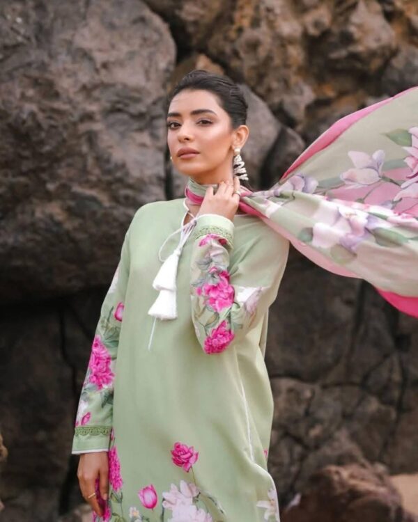 👗 Digital Print Three Piece Set – Cotton Silk - Image 3